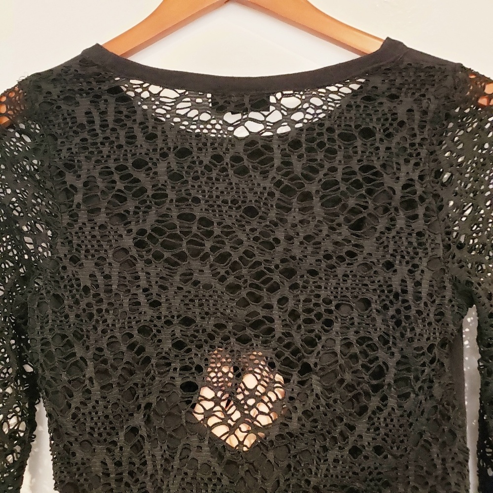 Topshop Long Sleeve Dress with V Neck Back - Picture 5 of 8